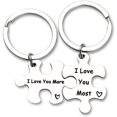 thumbnail image 1 of Valentines Day Gifts for Husband Wife Boyfriend Girlfriend Puzzle Keychains for 2 Fiancee Fiance Engagement Gifts, 1 of 14
