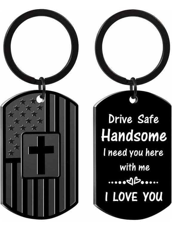 Valentines Day Gifts for Men Boyfriend Him Husband, Drive Safe Keychain for Birthday Christmas Fathers Day, Stocking Stuffers