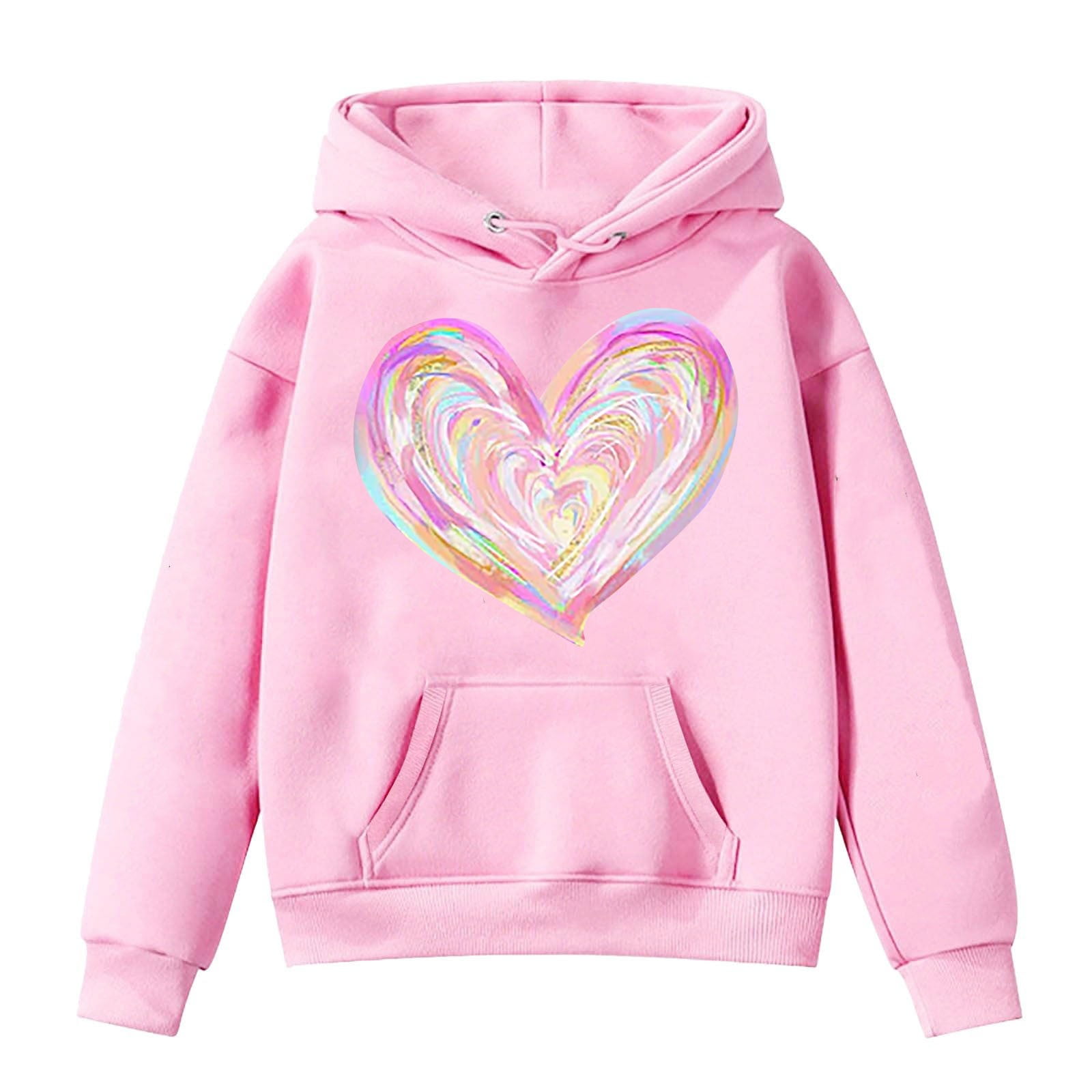 Kids Hoodie Heart Print Sweatshirt â€“ Unisex Hoodies