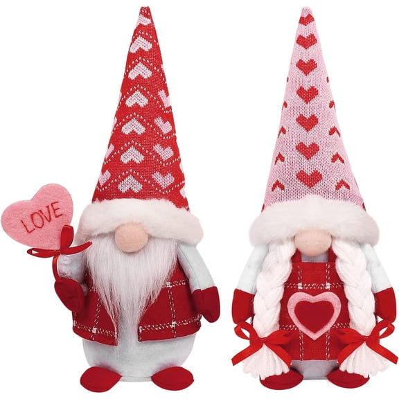 Valentines Day Gnomes Plush Toys Decor, Valentines Day Decorations 2Pack Mr & Mrs Valentine's Day Decor Gnome Gifts, Table Centerpieces Elf Gnomes Ornaments - Valentines Day Gifts