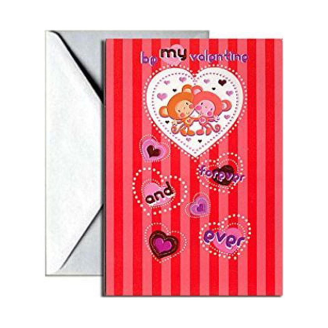 Valentines Day Gifts for Kids, Valentines Cards for Kids Classroom - 24  Pack Kids Valentines Cards Stationery Gift with Heart-Shaped Pen Stickers  Cups