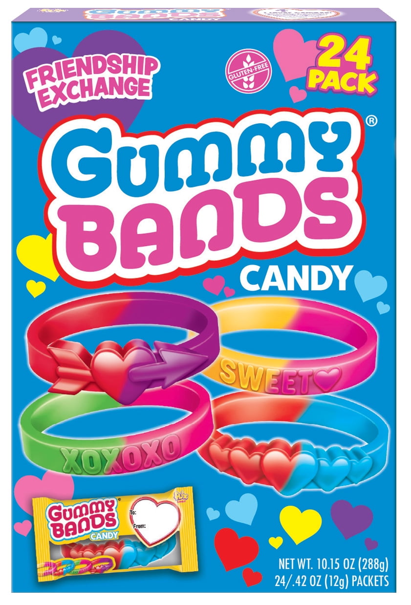 Valentine's Day Gummy Bands 24 count Box - Nut-Free & Gluten-Free