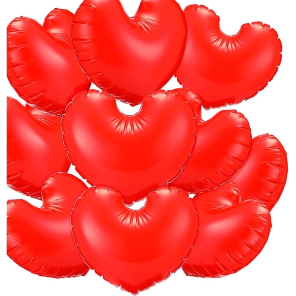 Valentines Day Heart Beach Balls Inflatable Red Heart Shaped Floating Ball for Birthday Wedding Engagement Anniversary Swimming Pool Favor Water Decorations