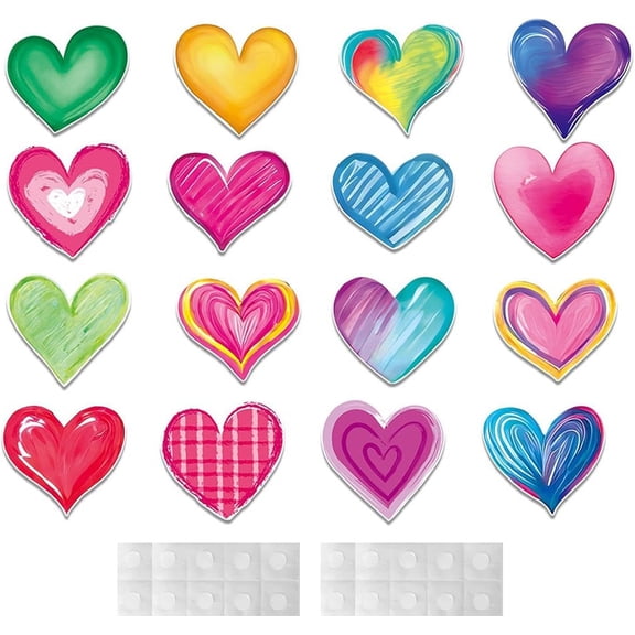 Valentines Day Heart Decorations Wall Decals Heart Shaped Wall Decor Cutout for Party Home Wall Front Door Window Decorations Prop