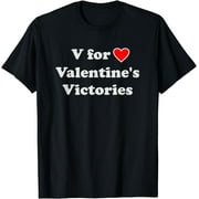 Valentines Day Heart Graphic V for Valentine's Victories T-Shirt