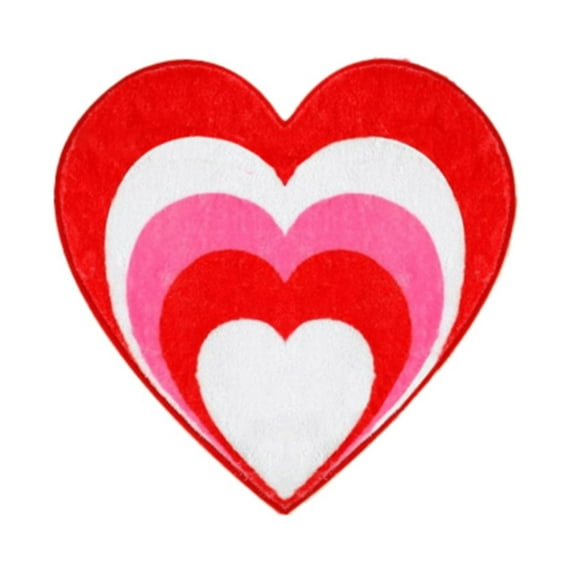 Valentines Day Heart Shaped Carpet Non Slip Bath Mat Washable Red Rug for Bathroom Bedroom Kitchen Dorm Decor Romantic Floor Mat Welcome Doormat for Christmas Anniversary Wedding Gift