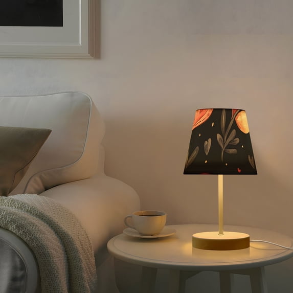 Valentines Day Hearts Leaves Desk Lamp 3 Color Modes LED Table Lamp Nightstand Reading Light for Bedroom Living Room