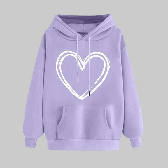 Valentines Day Hoodies, Heart Hoodie Women, Long Sleeve Hoodie Sweatshirt Women's Print Winter Hoodie Pullover Tops Long Sleeved Comfortable Sweatshirts