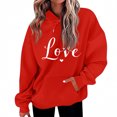 thumbnail image 1 of Valentines Day Hoodies for Women Trendy Long Sleeve Tops Heart Graphic Outfits Tops Fashion Pullover Hoodies 2026, 1 of 3