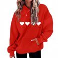 thumbnail image 1 of Valentines Day Hoodies for Women Trendy Long Sleeve Tops Heart Graphic Outfits Tops Fashion Pullover Hoodies 2026, 1 of 3