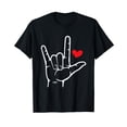 thumbnail image 1 of Valentines Day I Love You Hand Sign ASL Heart Men Women Kids T-Shirt, 1 of 5