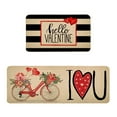 thumbnail image 1 of Valentines Day Kitchen Mats Set of 2, Non- Valentines Kitchen Rugs Red Heart Romantic Floor Mat with Washable Backing Decorative Home Decor for Holiday Wedding Alfombras 16x24 and 16x43Inch, 1 of 5