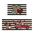 thumbnail image 1 of Valentines Day Kitchen Mats Set of 2, Non- Valentines Kitchen Rugs Red Heart Romantic Floor Mat with Washable Backing Decorative Home Decor for Holiday Wedding Alfombras 16x24 and 16x43Inch, 1 of 5
