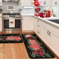 thumbnail image 1 of Valentines Day Kitchen Rugs Set of 2 Black,Love Heart Decorative Non-Slip Rugs Seasonal Holiday Wedding Party Profile Floor Mat for Home Kitchen 17"x47"+17"x30", 1 of 6