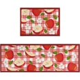 thumbnail image 1 of Valentines Day Kitchen Rugs Set of 2,Valentines Anniversary Wedding Holiday Gnomes Buffalo Plaid Hearts Decorative Low-Profile Mats for Home Kitchen,Love Lives Here(17.7x47.2+17.7x23.6 Black ), 1 of 6