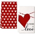 thumbnail image 1 of Valentines Day Kitchen Towels Set of 2,Red Heart Love Dish Towels 18x26 Inch Drying Dishcloth,Farmhouse Home Decoration, 1 of 6