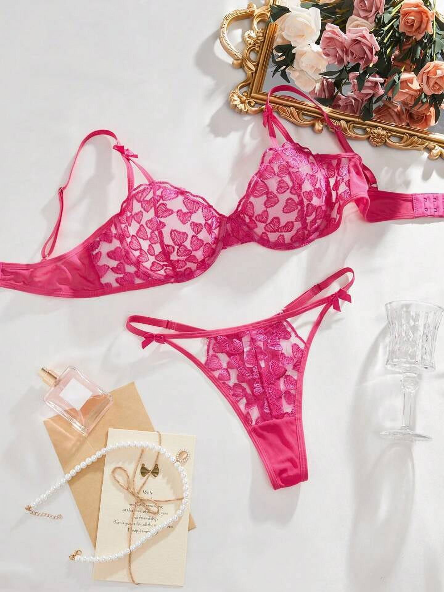 Valentines Day Lingerie Set Pink Heart - Walmart.com Valentines Day Lingerie Set Pink Heart - Walmart.com