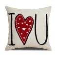 thumbnail image 1 of Valentines Day Love Heart Pillow Covers 18X18 Inches Set Of 4, I Love You Heart Pattern Decorative Throw Pillow Cases, Valentine Decorations For Home, Bedroom, Living Room &, 1 of 7