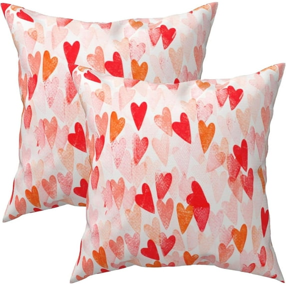 Valentines Day Love Heart Throw Pillows Cover Set Of 2 Pink Valentine''s Pillow Covers 18x18 Inch Mothers Day Wedding Decorative Pillow Case Gift for Girls Women Outdoor Bedroom Couch Sofa Decor