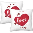 thumbnail image 1 of Valentines Day Love Hearts Throw Pillow Covers 16x16 Set of 2 Decorative Pillowcase Cushion Covers Soft Velvet Pillow Cases for Sofa Couch Bed Car for Her Gifts Romantic Wife, 1 of 6