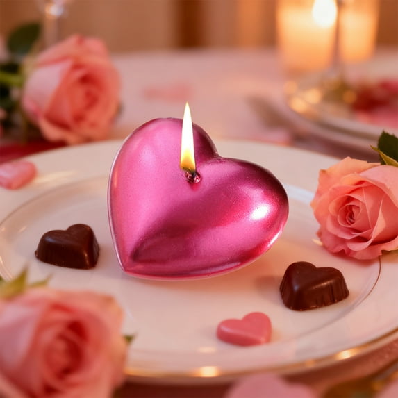 Valentines Day Love Themed Candles and Scented Wax Gifts, Romantic Holiday Presents for Home Party Decor, Anniversary Celebrations, 1.96*1.69*0.98in, Hot Pink