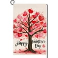 thumbnail image 1 of Valentines Day Love Tree Garden Flag 12x18 Vertical Double Sided Red Pink Heart Spring Farmhouse Holiday Outside Decorations Burlap Yard Flag BW759, 1 of 6