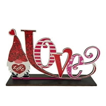 Valentines Day Wooden Table Top Decor,Love Wood Block Sign Decoration,Sweet Heart Wedding Gift DIY Table Display,For Farmhouse Home Office,Valentine's Day Party Decoration(Red)