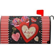 Valentines Day Magnetic Mailbox Covers Standard Size 25x21in Happy Valentine''s Day Mailbox Cover Magnetic Heart Decorations Mailbox Wrap Post Letter Box Cover Decor for Home Garden