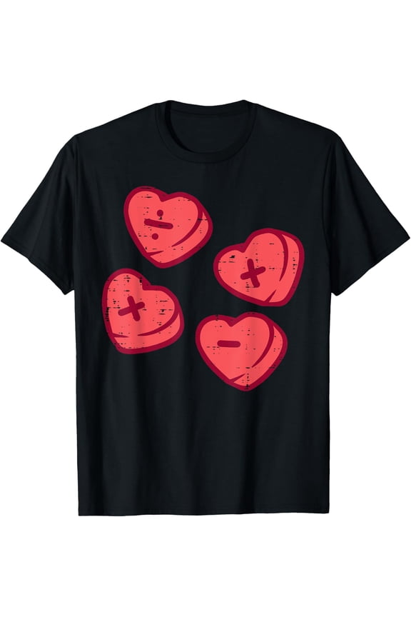 Valentines Day Math Operations Heart Teacher Men Women Kids T-Shirt