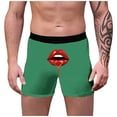 thumbnail image 1 of Valentines Day Mens Boxer Briefs Funny Novelty Lip Printing Underwear Boxers For Men,Valentines Day Gifts For Him Green XL, 1 of 4