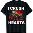 thumbnail image 1 of Valentines Day Monster Truck Boys Toddler I Crush Hearts T-Shirt, 1 of 5