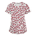 thumbnail image 1 of Valentines Day Nurse Uniforms for Women Summer Love Heart Printed V-Neck Breathable Workwear Shirt Short Sleeve Professionals Soft Stretch T-Shirts with Pockets  red XX-Large, 1 of 4
