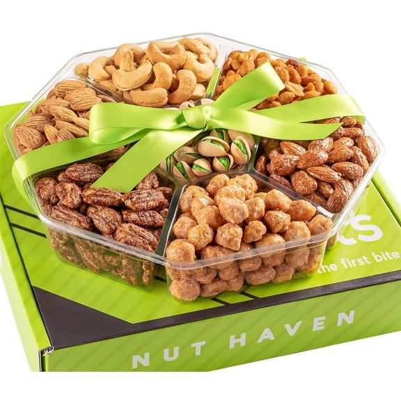 Valentines Day Nuts Gift Basket - Assortment of Sweet & Roasted Salted Gourmet Nuts - Assorted Food Gift Box for Christmas, Thanksgiving, Fathers Day, Mothers Day, Sympathy, Family, Men & Women