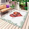 thumbnail image 1 of Valentines Day Outdoor Rug 3x5 Ft, Non Slip Washable Area Rug, Red Love Heart Romantic Eucalyptus Leaves Patio Rugs Carpet Runner, Large Floor Mat for Indoor/Outdoor Deck Porch Camping, 1 of 8