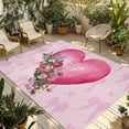 thumbnail image 1 of Valentines Day Outdoor Rug for Patio/Deck/Porch, Non-Slip Large Area Rug 4 x 6 Ft, Pink Love Hearts Roses Floral Romantic Indoor Outdoor Rugs Washable Area Rugs, Reversible Camping Rug Carpet Runner, 1 of 8