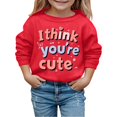 thumbnail image 1 of Valentines Day Outfit Boy Crew Neck Sweatshirt Love Heart Print Long Sleeve Pullover Boys Sweatshirts for Toddler 6-7 Years, 1 of 4