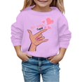 thumbnail image 1 of Valentines Day Outfit Toddler Girl Crewneck Sweatshirt Love Heart Print Long Sleeve Pullover Boy Clothes for Boys 6-7 Years, 1 of 4