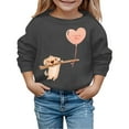 thumbnail image 1 of Valentines Day Outfit Toddler Girl Crewneck Sweatshirt Lover Heart Letter Print Long Sleeve Pullover Toddler Girl Sweatshirt for Girl 6-7 Years, 1 of 4