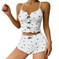 thumbnail image 1 of Valentines Day Outfit WomenValentines Pattern Tow Piece Button Down Sleeveless Pajama Set Lounge Wear For Women Valentine Gift Set, 1 of 4