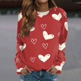 thumbnail image 1 of Valentines Day Outfit Womens Cute Heart Sweater Crewneck Sweatshirts Casual Loose Fit Long Sleeve Pullover Tops, 1 of 5