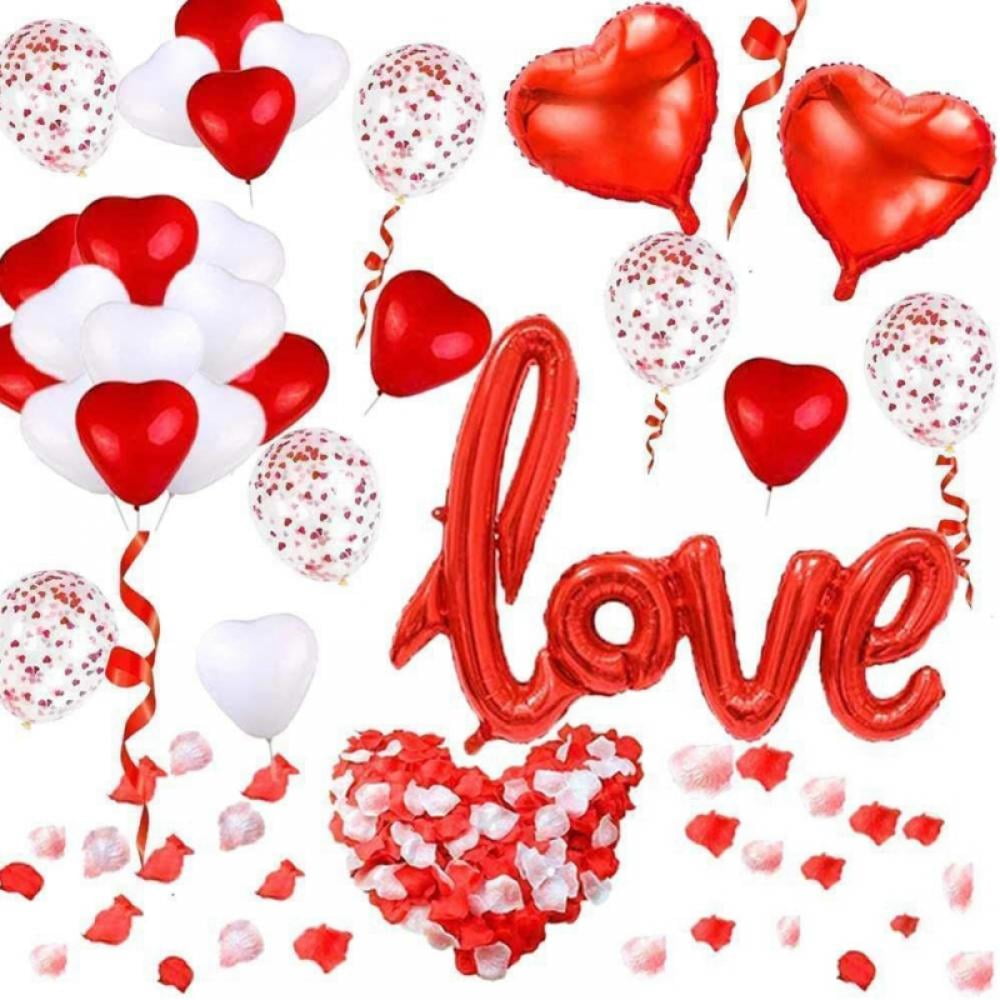 Valentines Day Party Decorations Set - 12-18 Inch Love Foil Balloon,Red ...