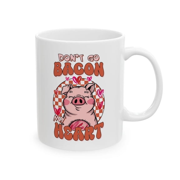 Valentines Day Pig Mug Farmhouse Funny Bacon My Heart Love Gift Coffee Cup 11 15oz