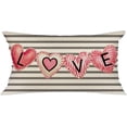 thumbnail image 1 of Valentines Day Pillow Cover 12x20 inch Farmhouse Valentines Day Decor for Home Pink Love Heart Valentine Lumbar Pillows Decorative Throw Pillows Valentines Day Decorations, 1 of 4