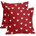 thumbnail image 1 of Valentines Day Pillow Cover Set of 2 16x16 Inch Love Heart Red Cotton Linen Decorative Throw Pillow Case Outdoor Cushion Cover for Home Couch Sofa Farmhouse Decor, 1 of 6
