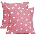 thumbnail image 1 of Valentines Day Pillow Cover Set of 2 22x22 Inch Love Heart Pink Cotton Linen Decorative Throw Pillow Case Outdoor Cushion Cover for Home Couch Sofa Farmhouse Decor, 1 of 6