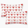 thumbnail image 1 of Valentines Day Pillow Covers 12x20 Set of 2 Mother''s Day Anniversary Decor Pillowcase Red Love Heart Decorative Valentines Throw Pillows Lumbar Decor Outdoor Cushion Case for Sofa Couch, 1 of 1