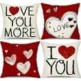 thumbnail image 1 of Valentines Day Pillow Covers 16x16 Red Heart Love You Pillowcase for Valentines Day Throw Pillows Cushion Valentines Decorations, 1 of 6
