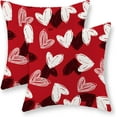 thumbnail image 1 of Valentines Day Pillow Covers 16x16 Set of 2, Black White Pink Love Heart Decor Valentine''s Day Throw Pillows Mother''s Day Farmhouse Decorative Red Pillowcase Outdoor Cushion Case for Sofa Couch, 1 of 6