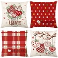 thumbnail image 1 of Valentines Day Pillow Covers 18 x 18 inch Set of 4 for Valentines Decor Love Heart Throw Pillows Decorative Cushion Cases Valentine Decorations, 1 of 5