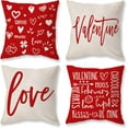 thumbnail image 1 of Valentines Day Pillow Covers 18X18 Set of 4 Love Valentine Letter Heart Valentine''s Decor Throw Pillows Decorative Cushion Cases for Valentine Home Decorations, 1 of 6